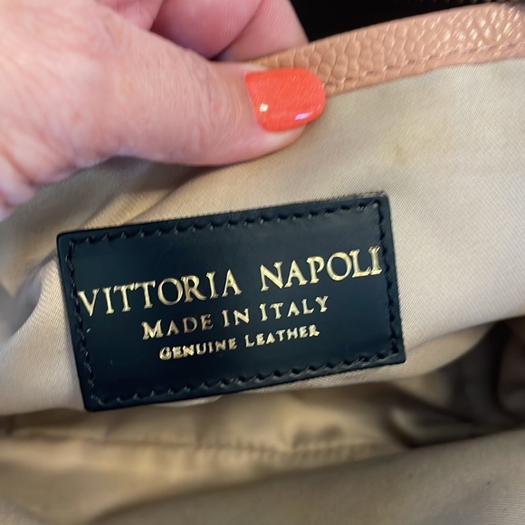 Vittoria Napoli crossbody / handbag Med lots space genuine leather peach rose - Picture 6 of 16